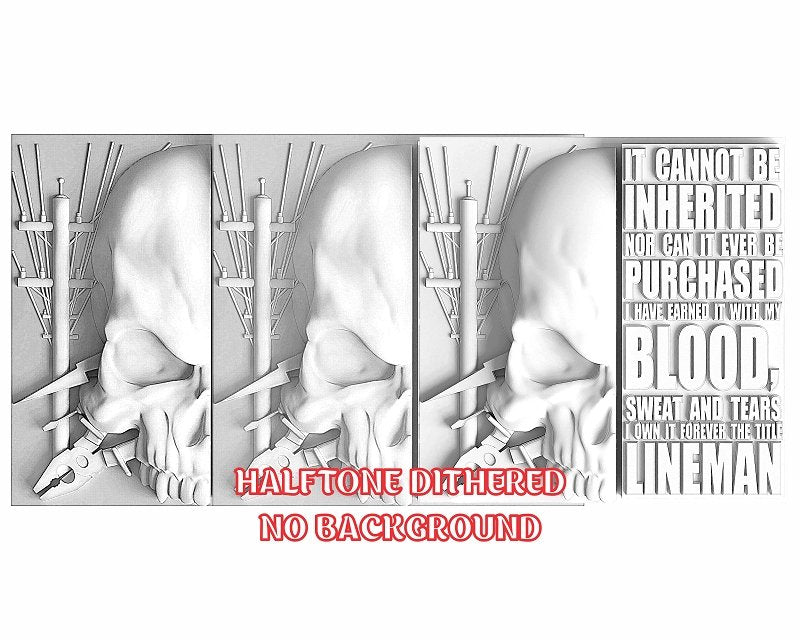 Lineman skull 3d illusion & laser-ready files 3DWave.us
