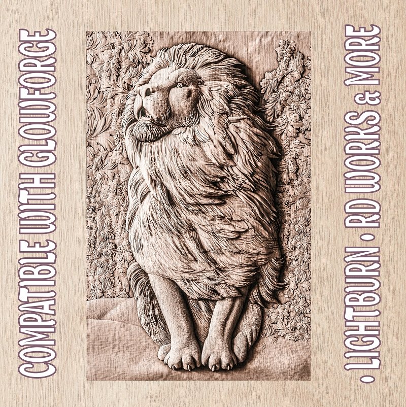 LION 3d illusion & laser-ready file 3DWave.us