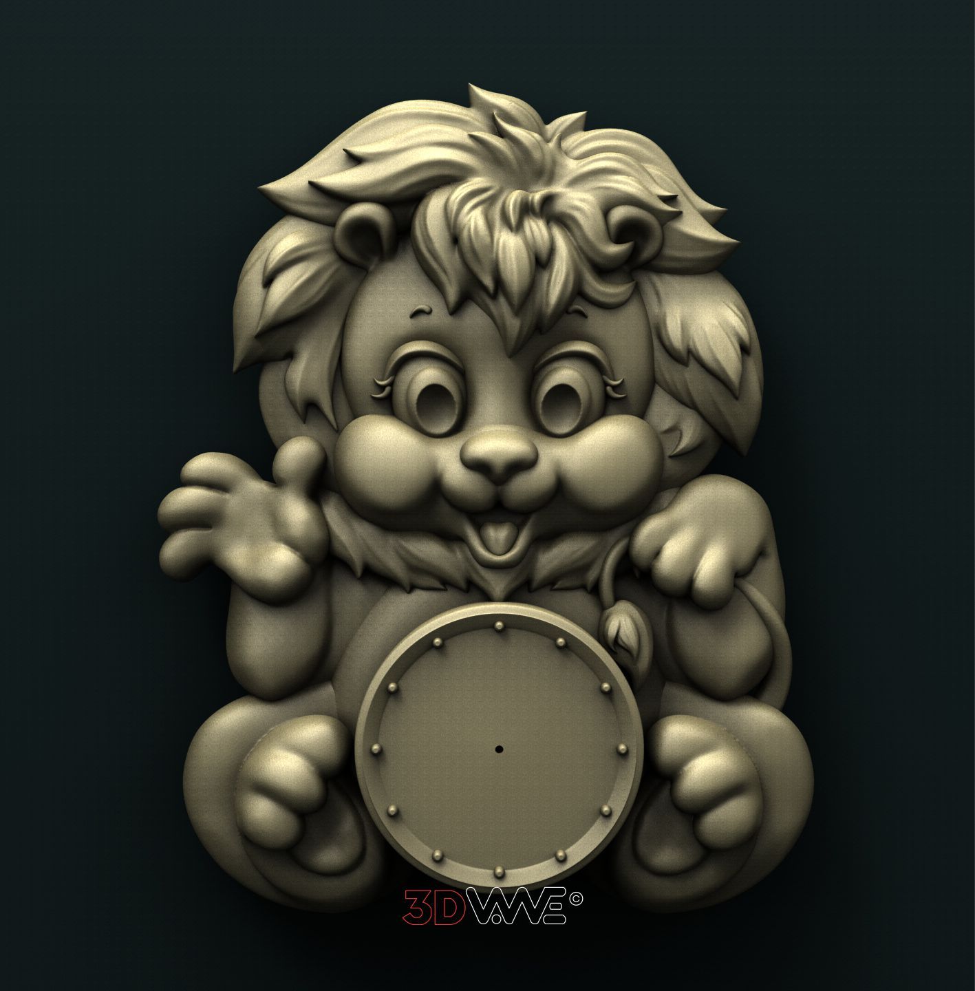 LION CLOCK 3D STL 3DWave