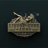 Thumbnail for LIQUOR, GUNS AND AMMO SIGN 3d stl 3DWave