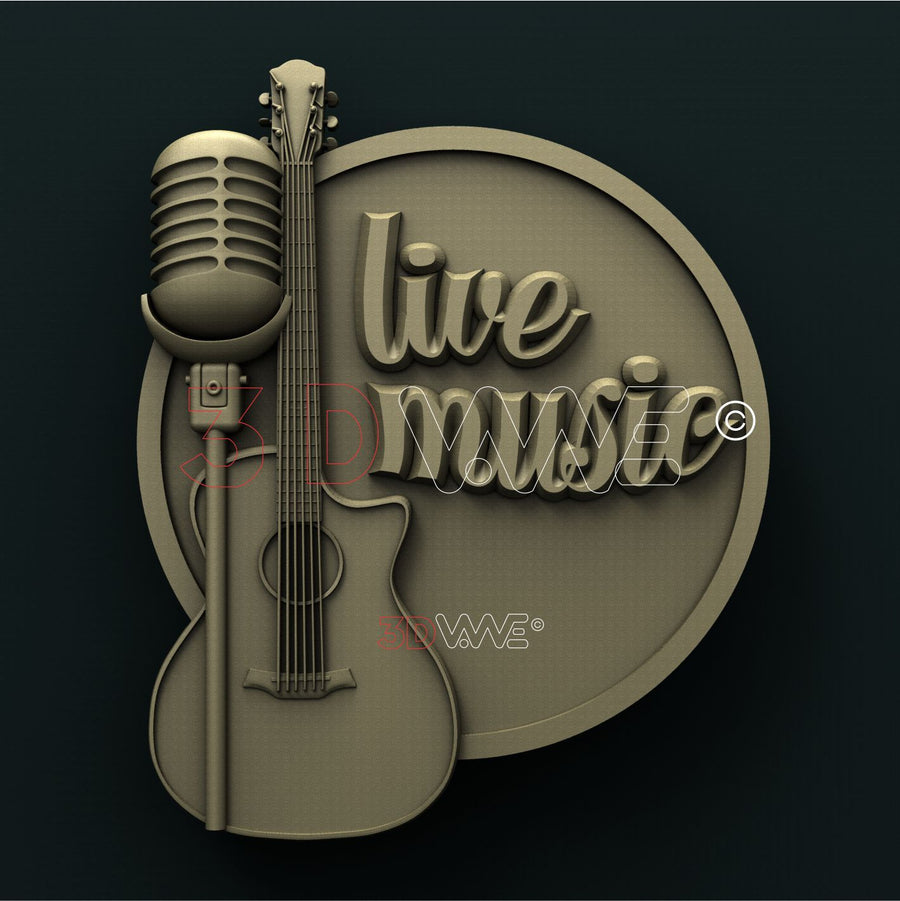 LIVE MUSIC SIGN 3D STL 3DWave