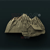Thumbnail for LOG CABIN IN MOUNTAINS 3D STL 3DWave
