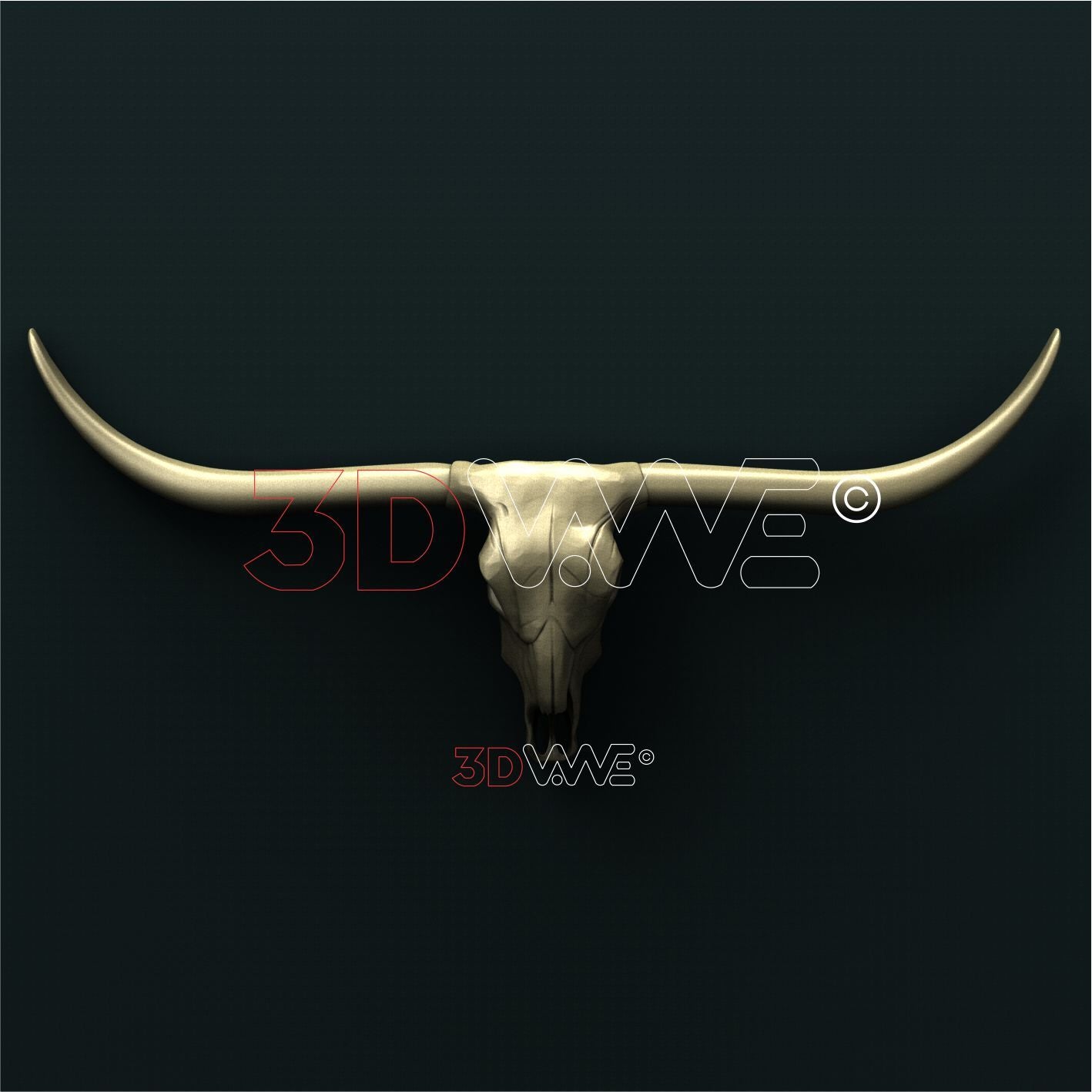 LONGHORN COW SKULL 3D STL 3DWave