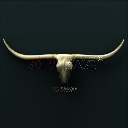 LONGHORN COW SKULL 3D STL 3DWave