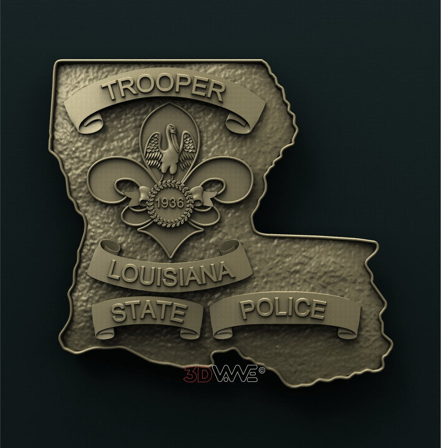 LOUISIANA POLICE BADGE 3D STL 3DWave