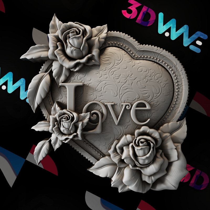 Love and roses 3d stl - 3DWave.us