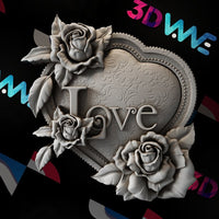 Thumbnail for Love and roses 3d stl - 3DWave.us
