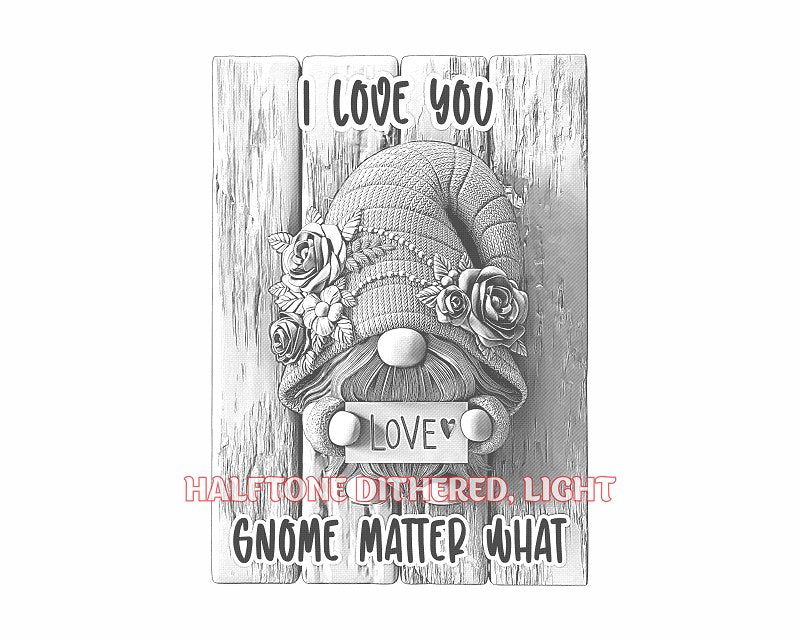 LOVE GNOME 3d illusion & laser-ready file - 3DWave.us