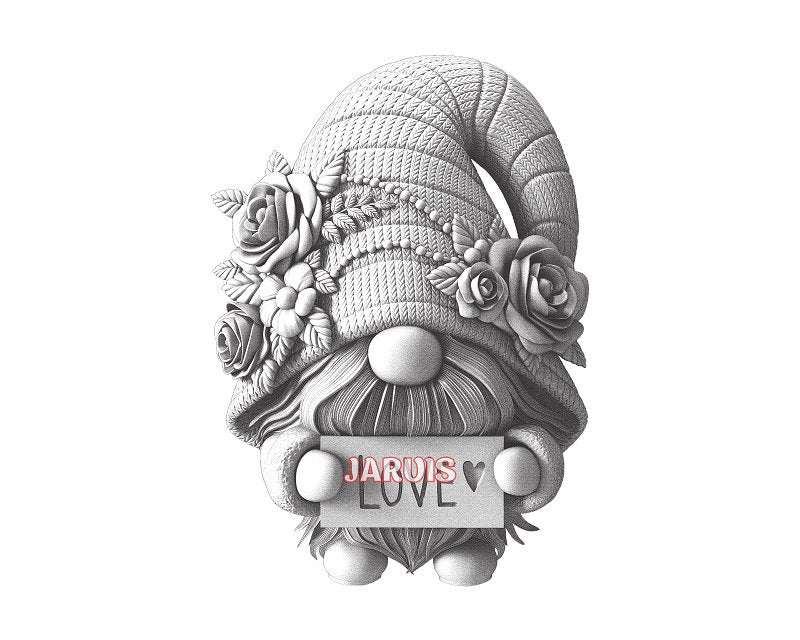 Love Gnome 3d illusion & laser-ready file - 3DWave.us