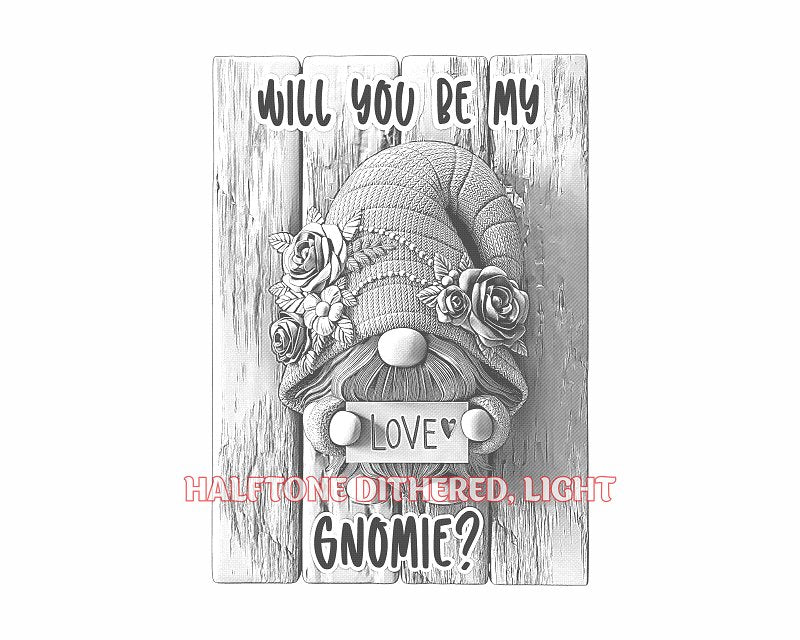 Love Gnome 3d illusion & laser-ready file - 3DWave.us