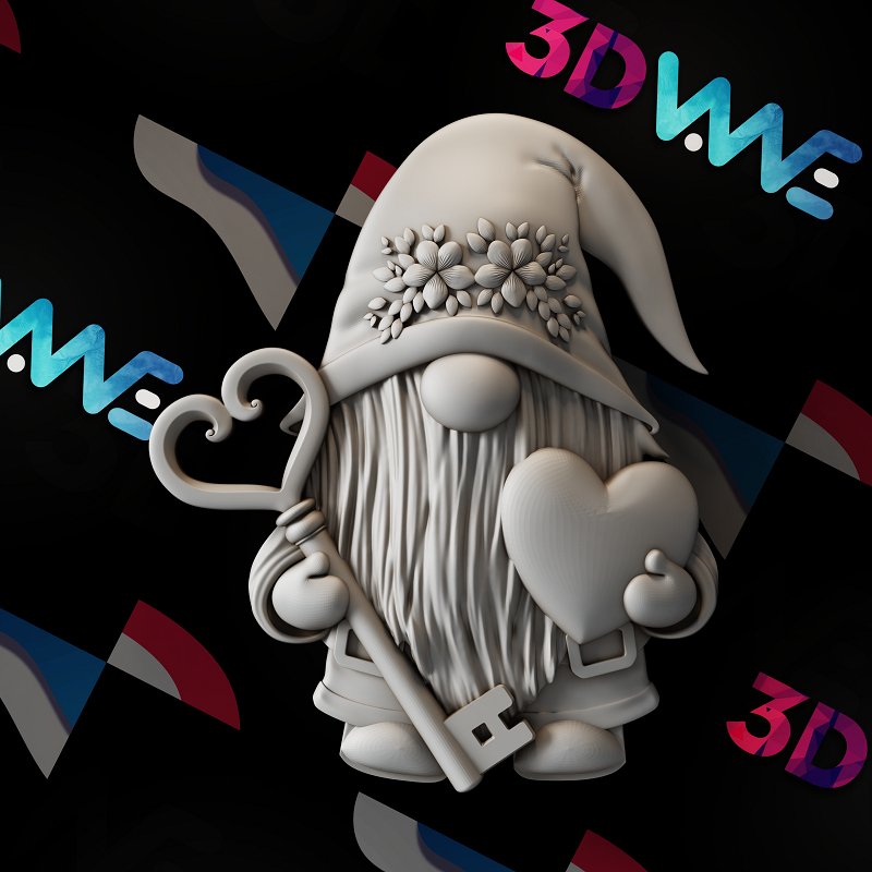 Love gnome 3d stl - 3DWave.us