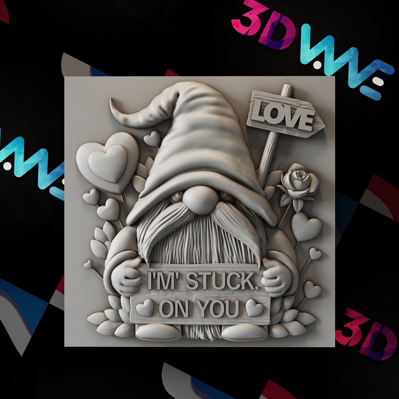 Love gnome 3d stl - 3DWave.us