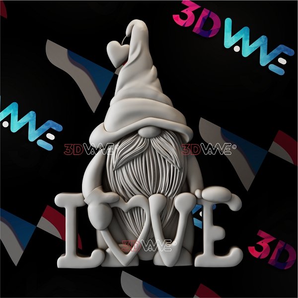 LOVE GNOME 3d stl 3DWave.us