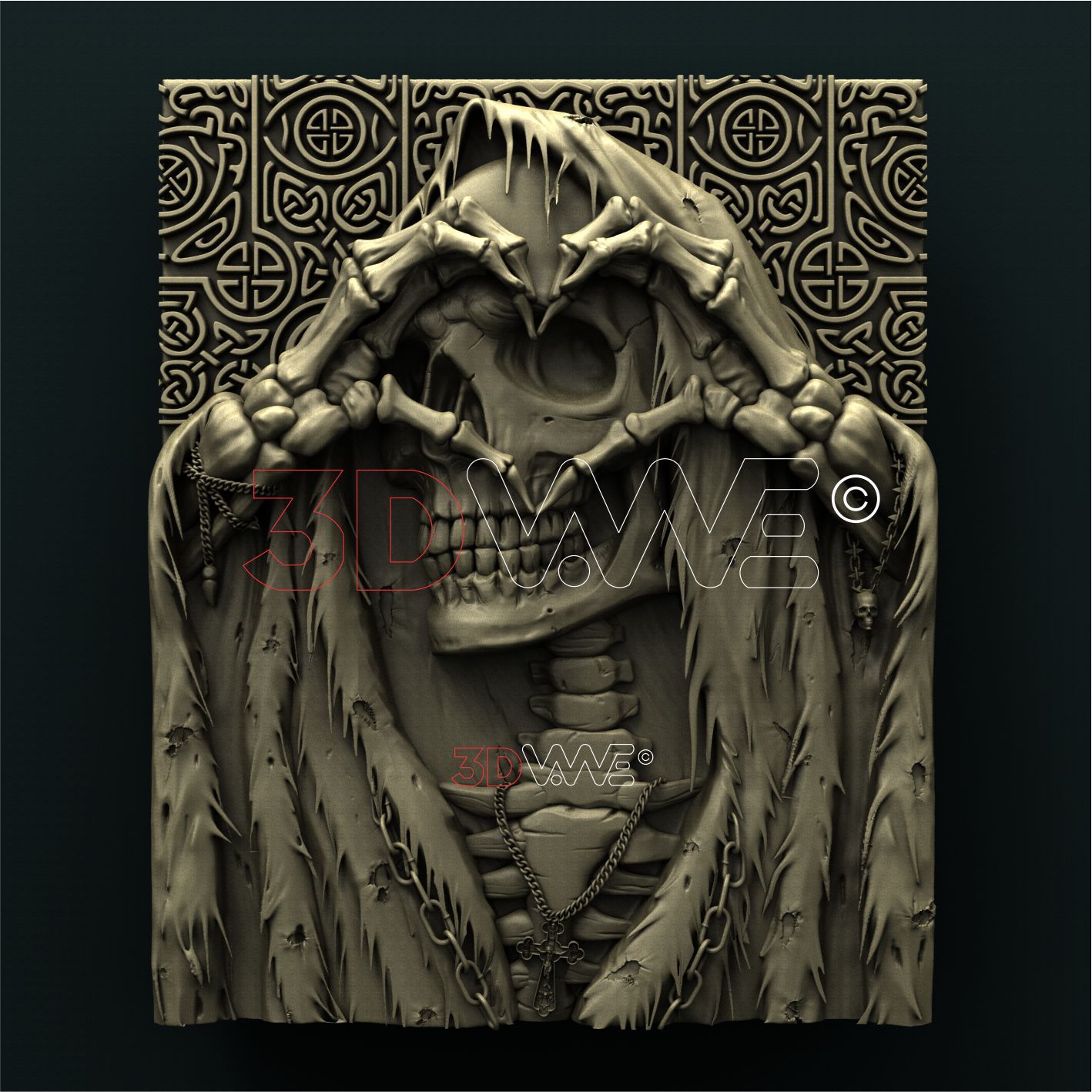 LOVE SKULL 3D STL 3DWave