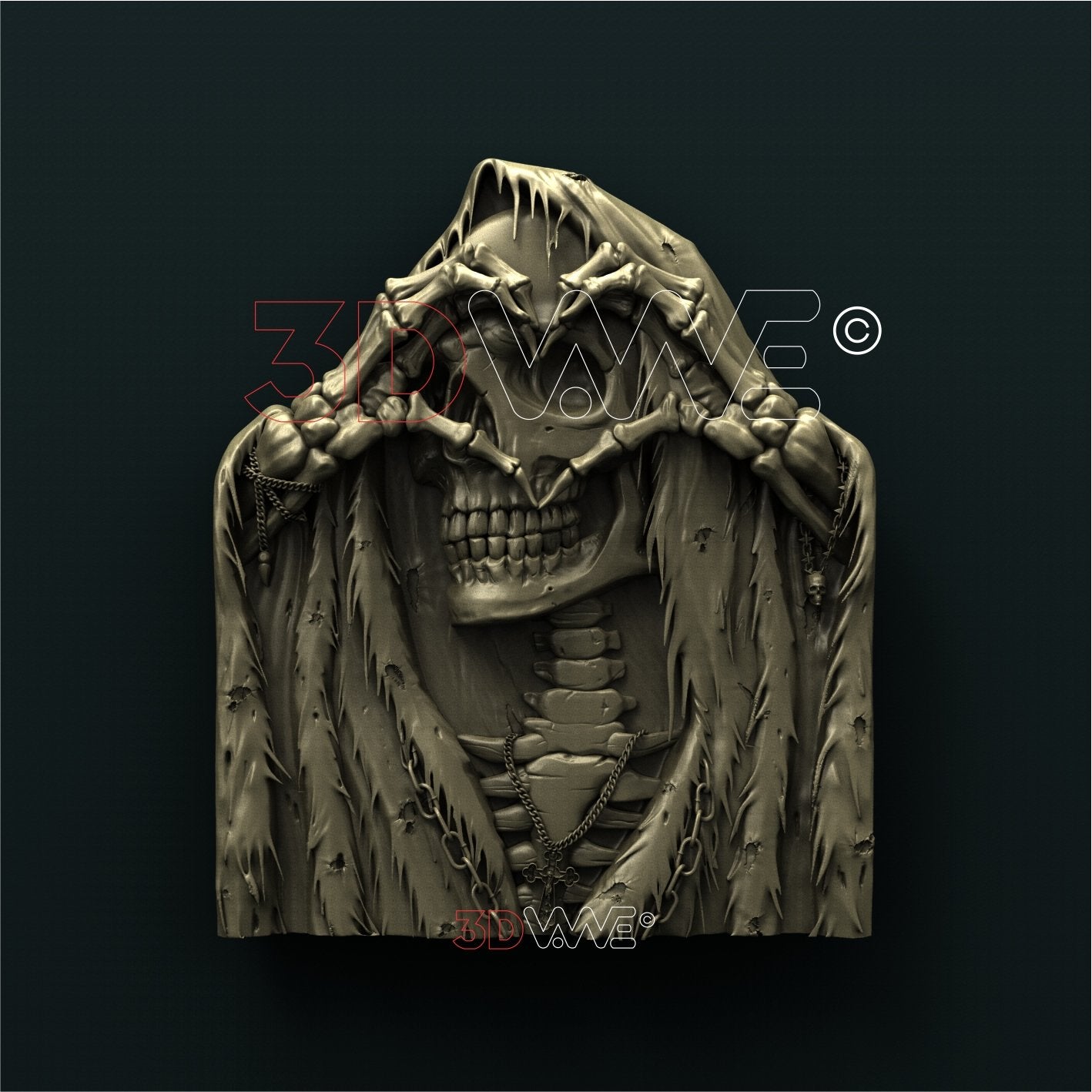 LOVE SKULL 3D STL 3DWave