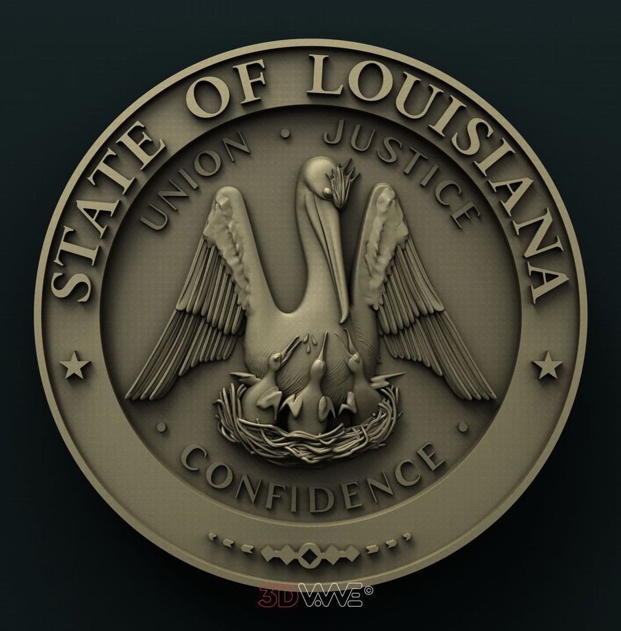 LUISIANA STATE SEAL 3D STL 3DWave