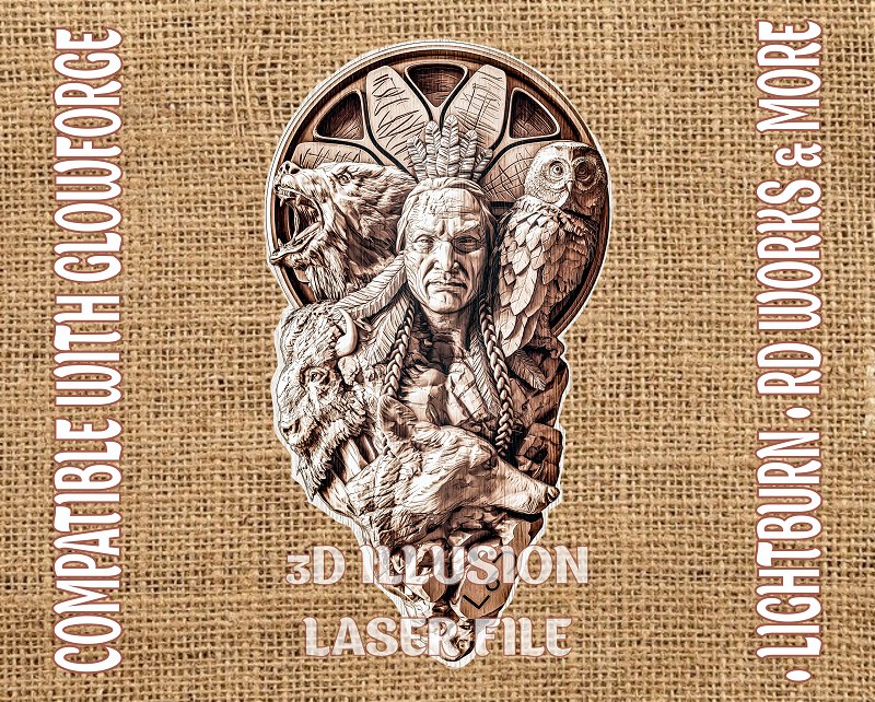 Manitou 3d illusion & laser-ready files - 3DWave.us