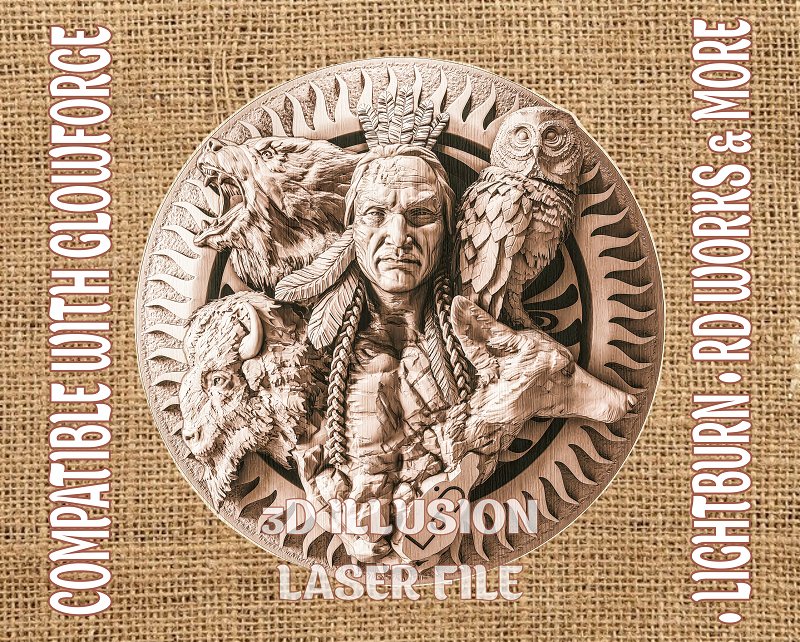 Manitou 3d illusion & laser-ready files - 3DWave.us