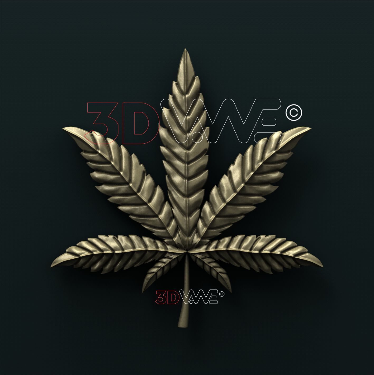 MARIJUANA LEAF 3D STL 3DWave