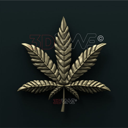 MARIJUANA LEAF 3D STL 3DWave