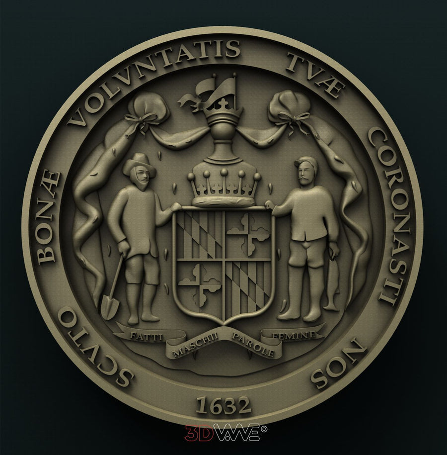 MARYLAND STATE SEAL 3D STL 3DWave