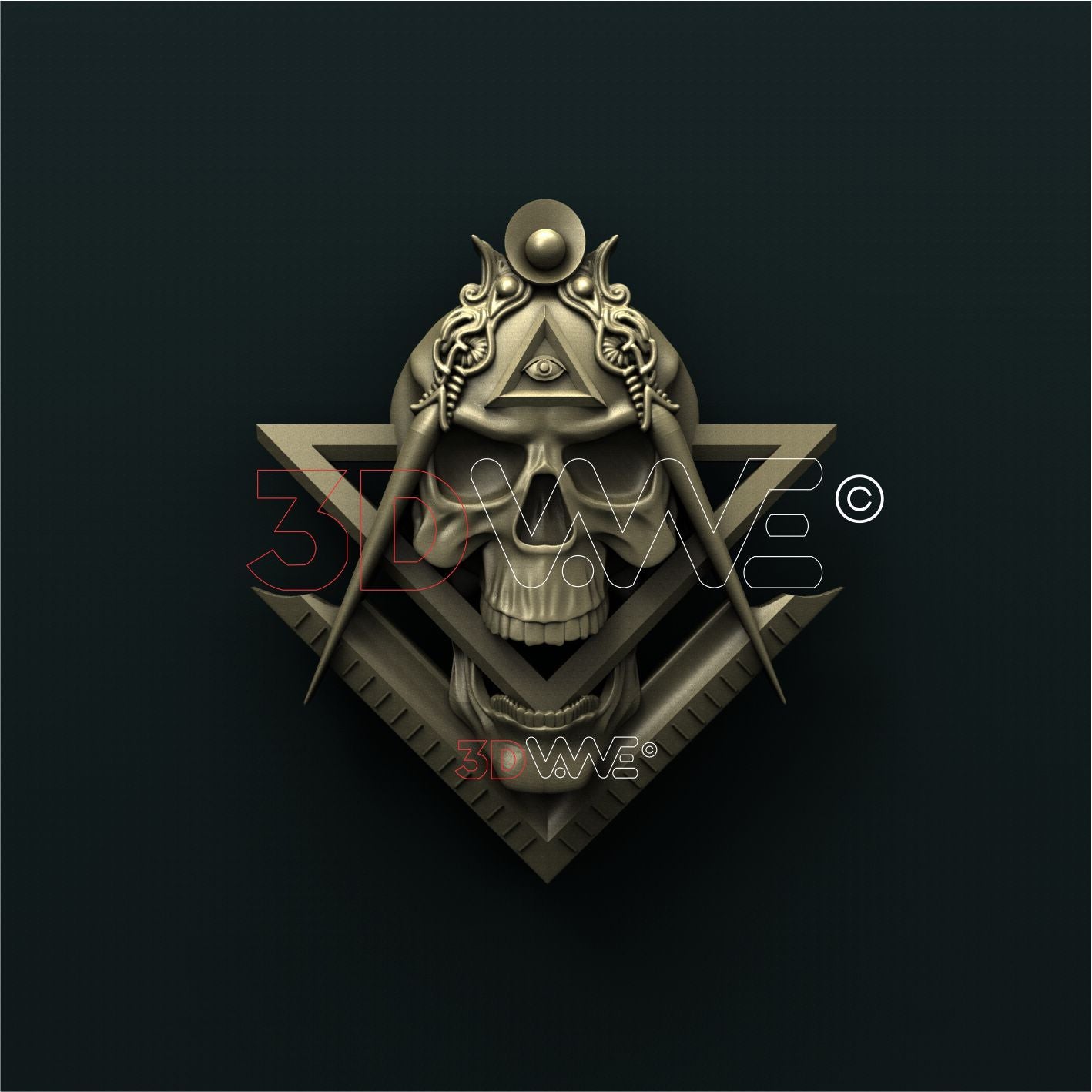 MASONIC SKULL 3D STL 3DWave