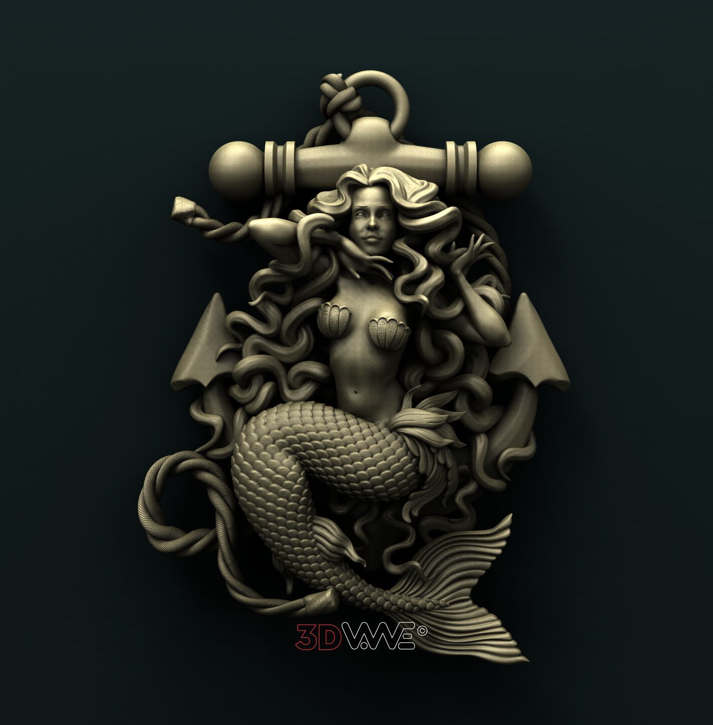 MERMAID 3D STL 3DWave