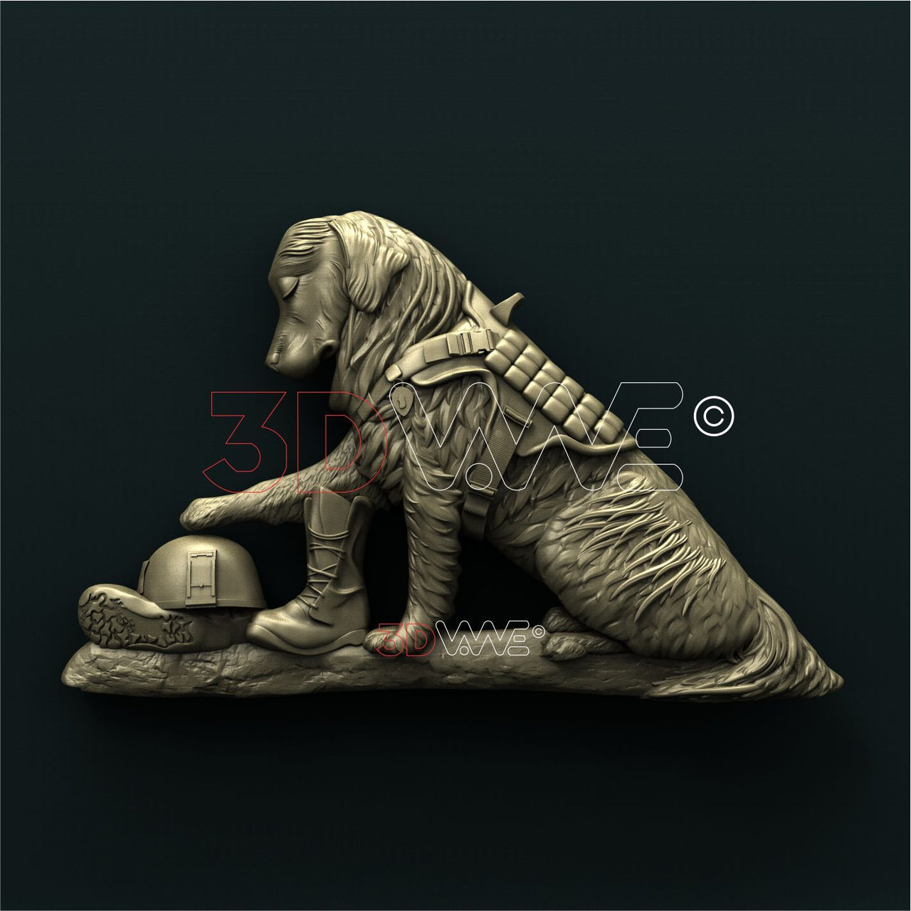 MILITARY DOG 3D STL 3DWave