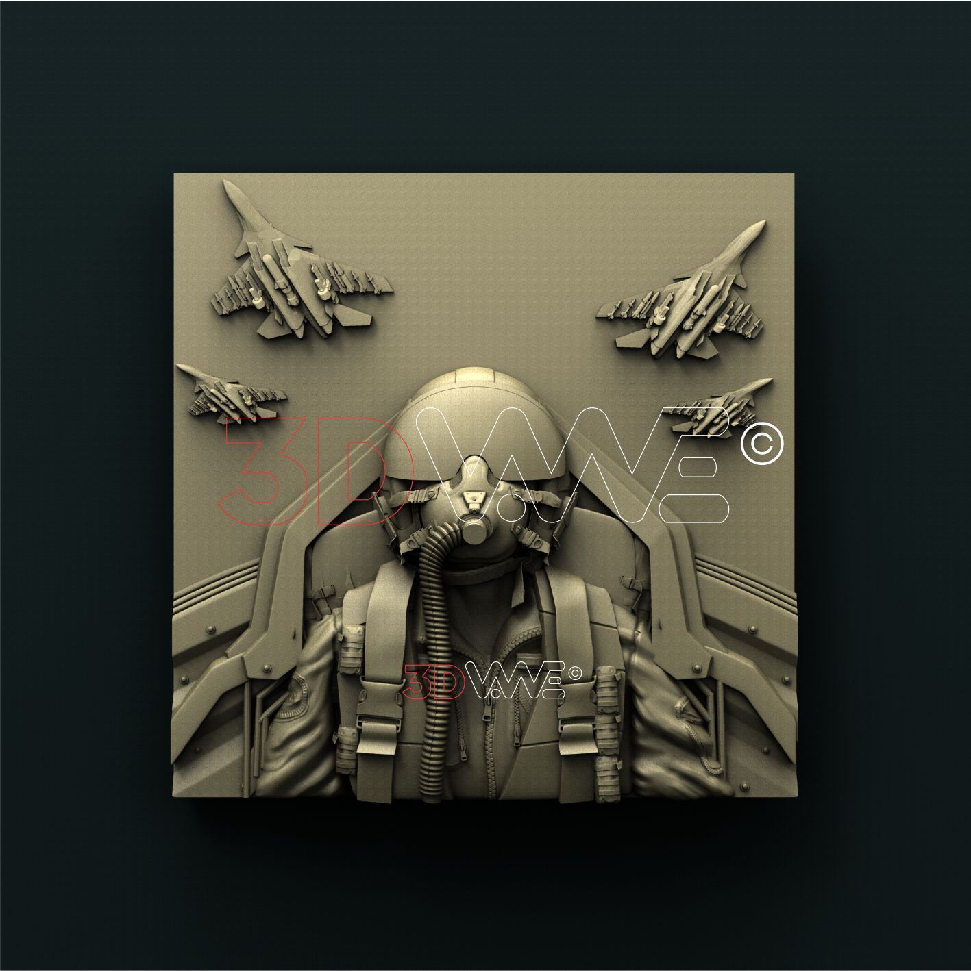 MILITARY PILOT 3D STL 3DWave