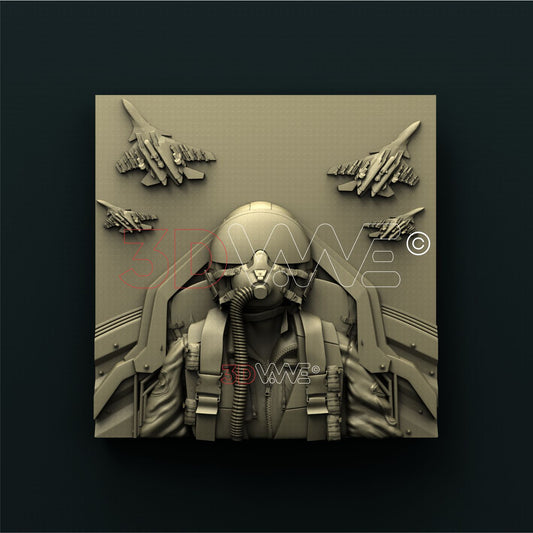 MILITARY PILOT 3D STL 3DWave
