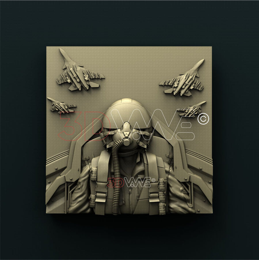 MILITARY PILOT 3D STL 3DWave