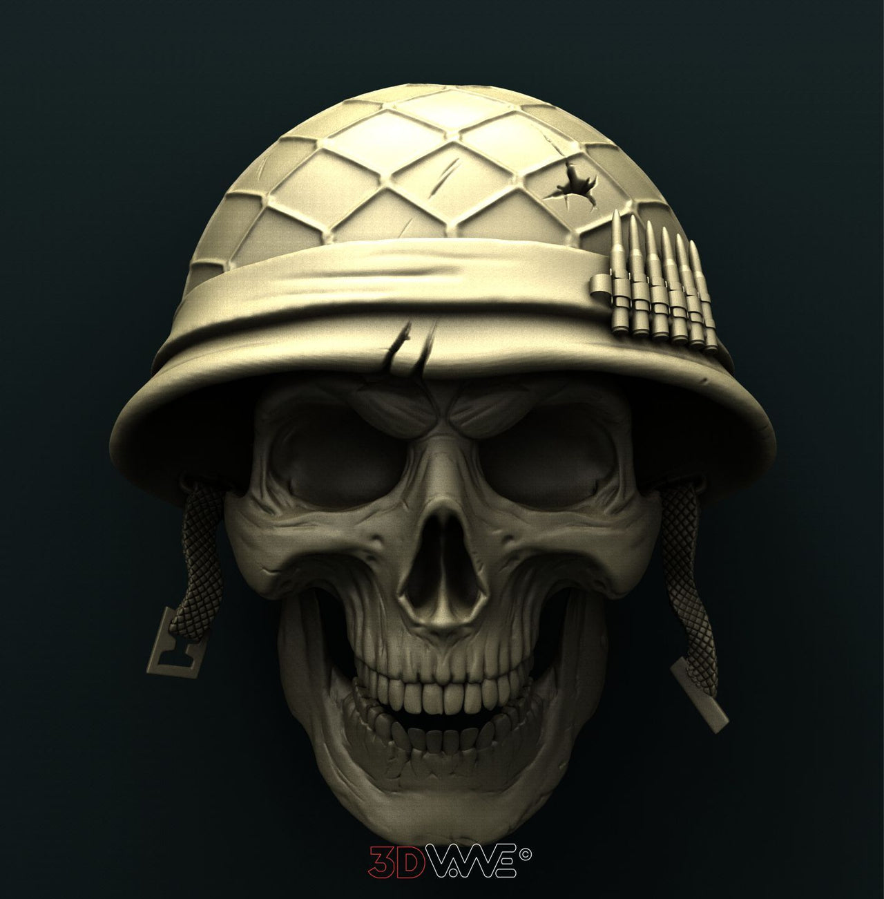 MILITARY SKULL 3D STL 3DWave