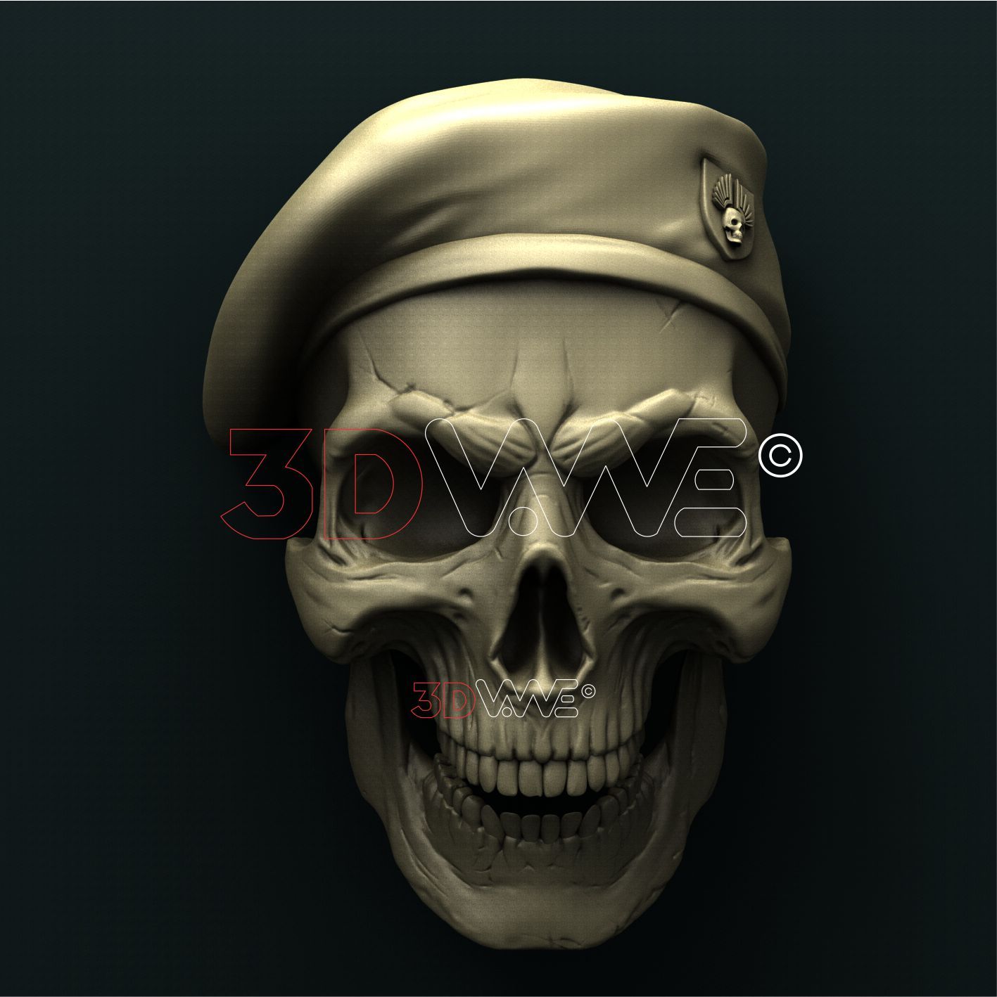MILITARY SKULL 3D STL 3DWave