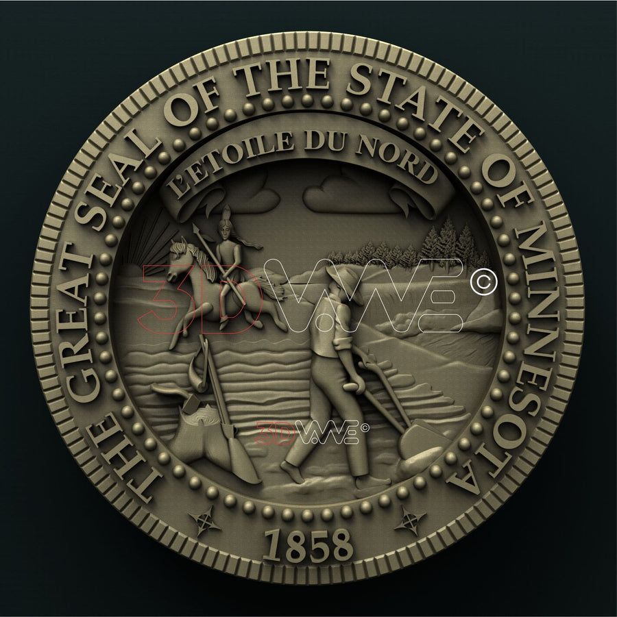 MINNESOTA STATE SEAL 3D STL 3DWave