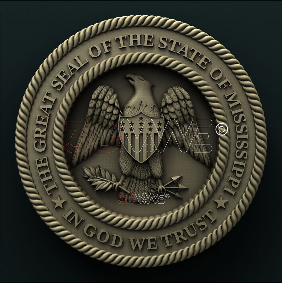 MISSISSIPPI STATE SEAL 3D STL 3DWave
