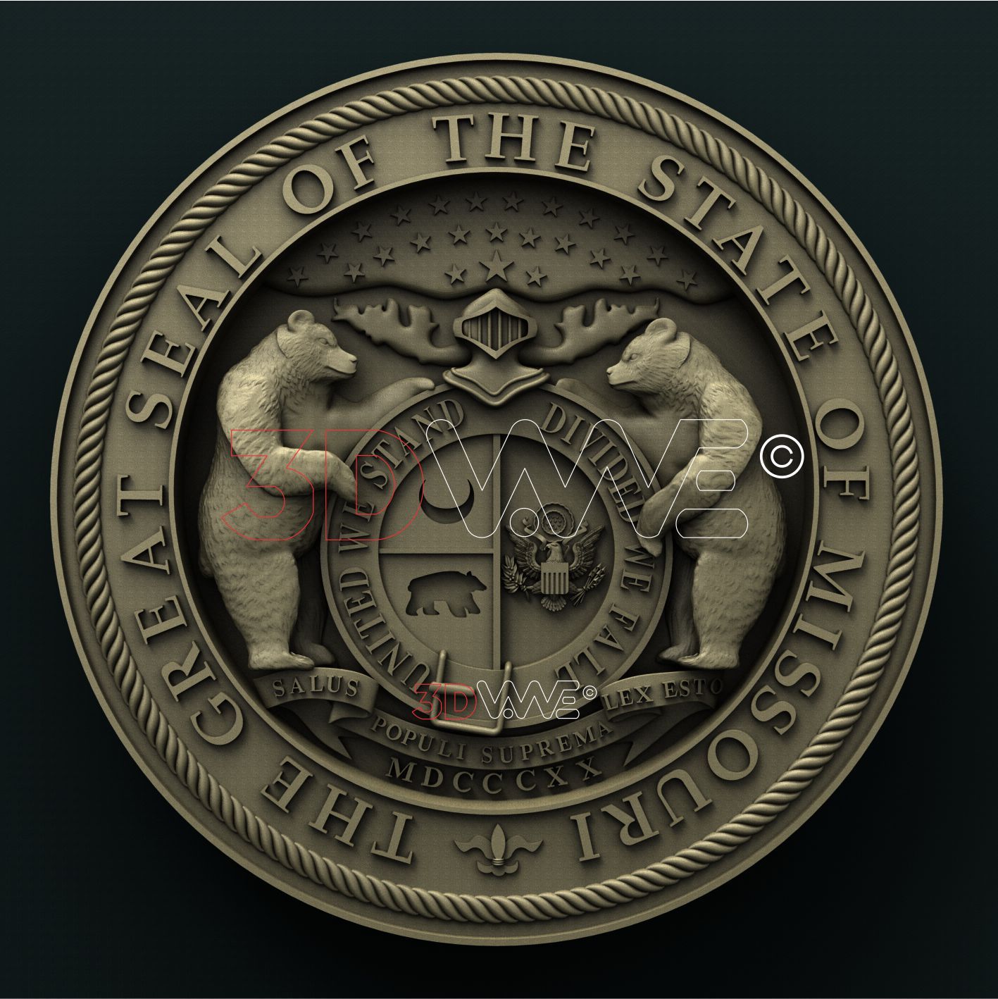 MISSOURI STATE SEAL 3D STL 3DWave
