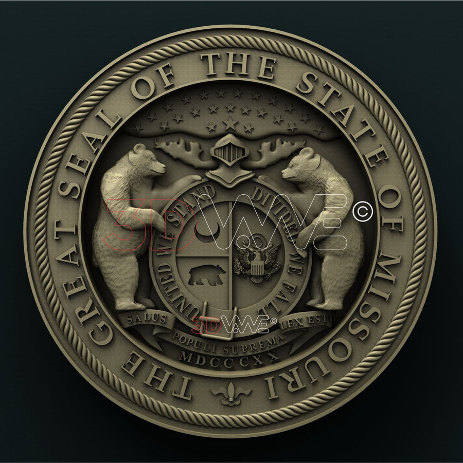 MISSOURI STATE SEAL 3D STL 3DWave