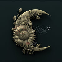 Thumbnail for MOON AND SUNFLOWERS 3D STL 3DWave