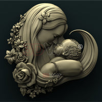 Thumbnail for MOTHER AND CHILD 3D STL 3DWave