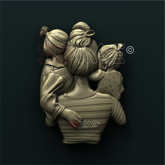 MOTHER AND DAUGHTERS 3D STL 3DWave