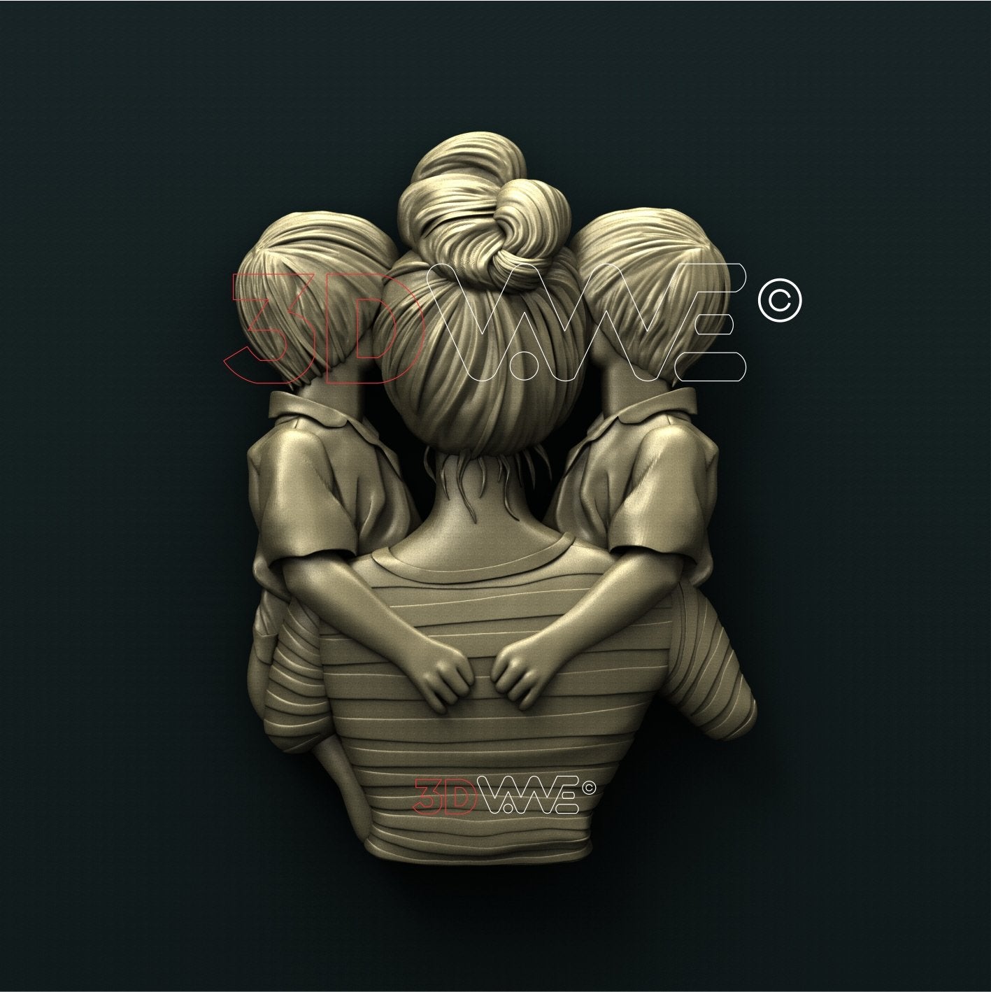 MOTHER AND TWINS 3D STL 3DWave