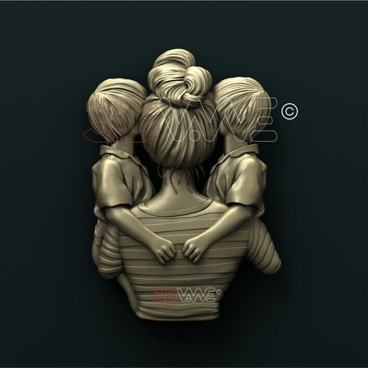 MOTHER AND TWINS 3D STL 3DWave