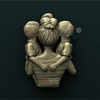 Thumbnail for MOTHER AND TWINS 3D STL 3DWave