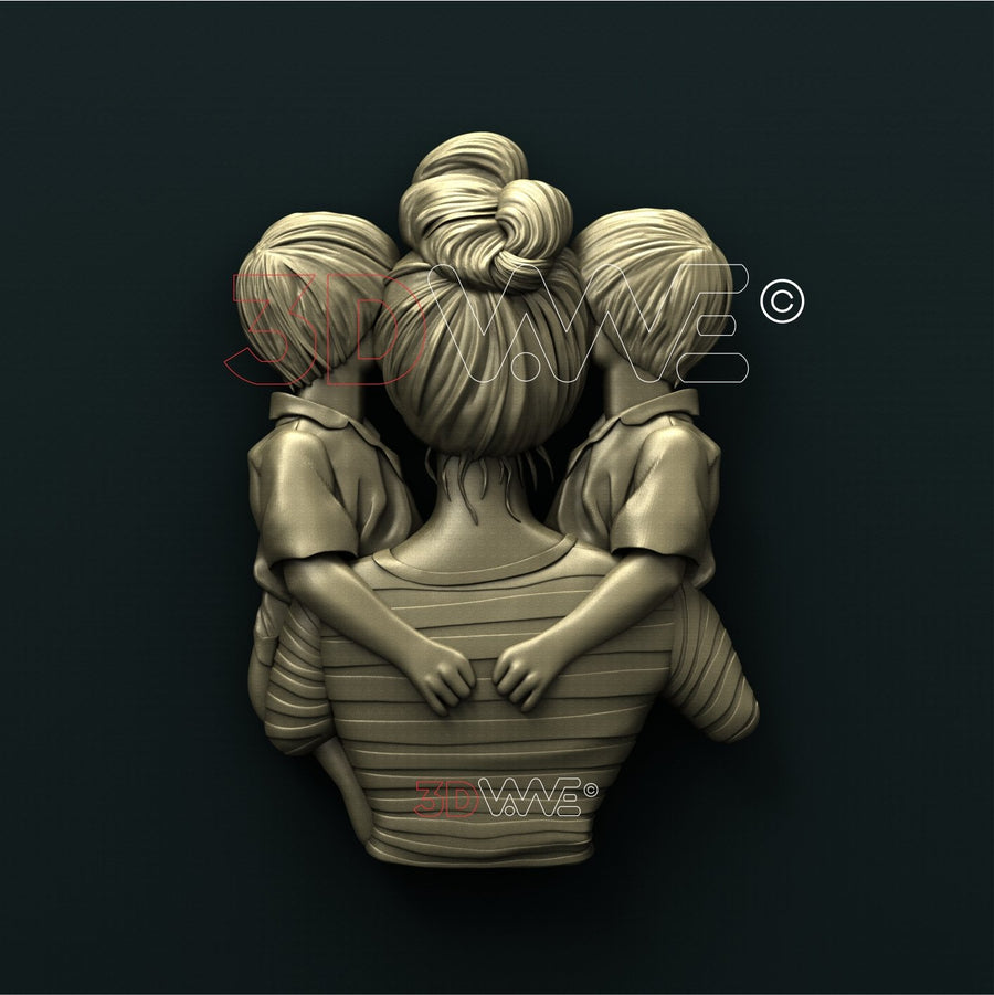 MOTHER AND TWINS 3D STL 3DWave