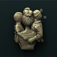 Thumbnail for MOTHER WITH DAUGHTER AND SON 3D STL 3DWave