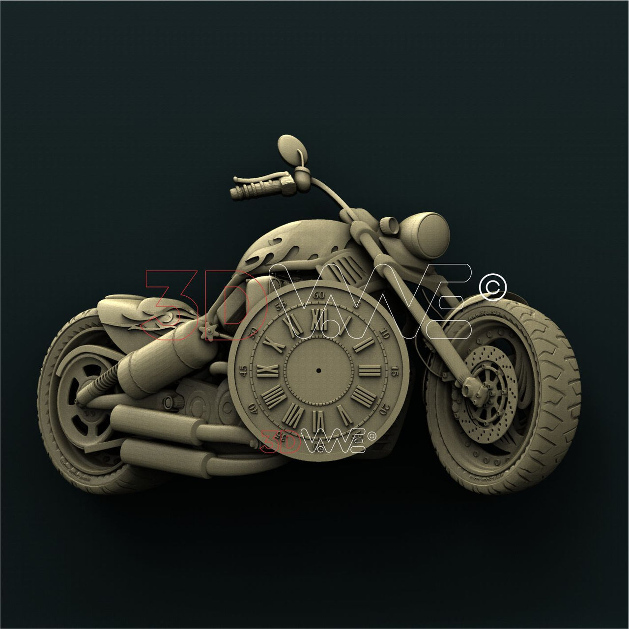 MOTORCYCLE CLOCK 3D STL 3DWave