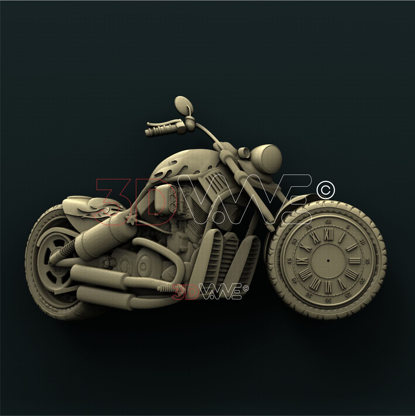 MOTORCYCLE CLOCK 3D STL 3DWave