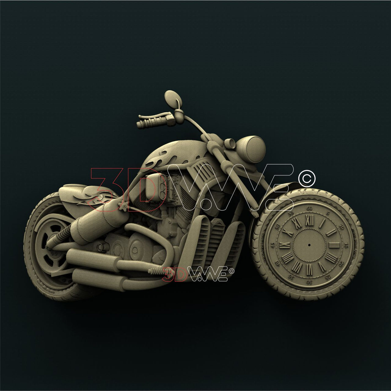 MOTORCYCLE CLOCK 3D STL 3DWave
