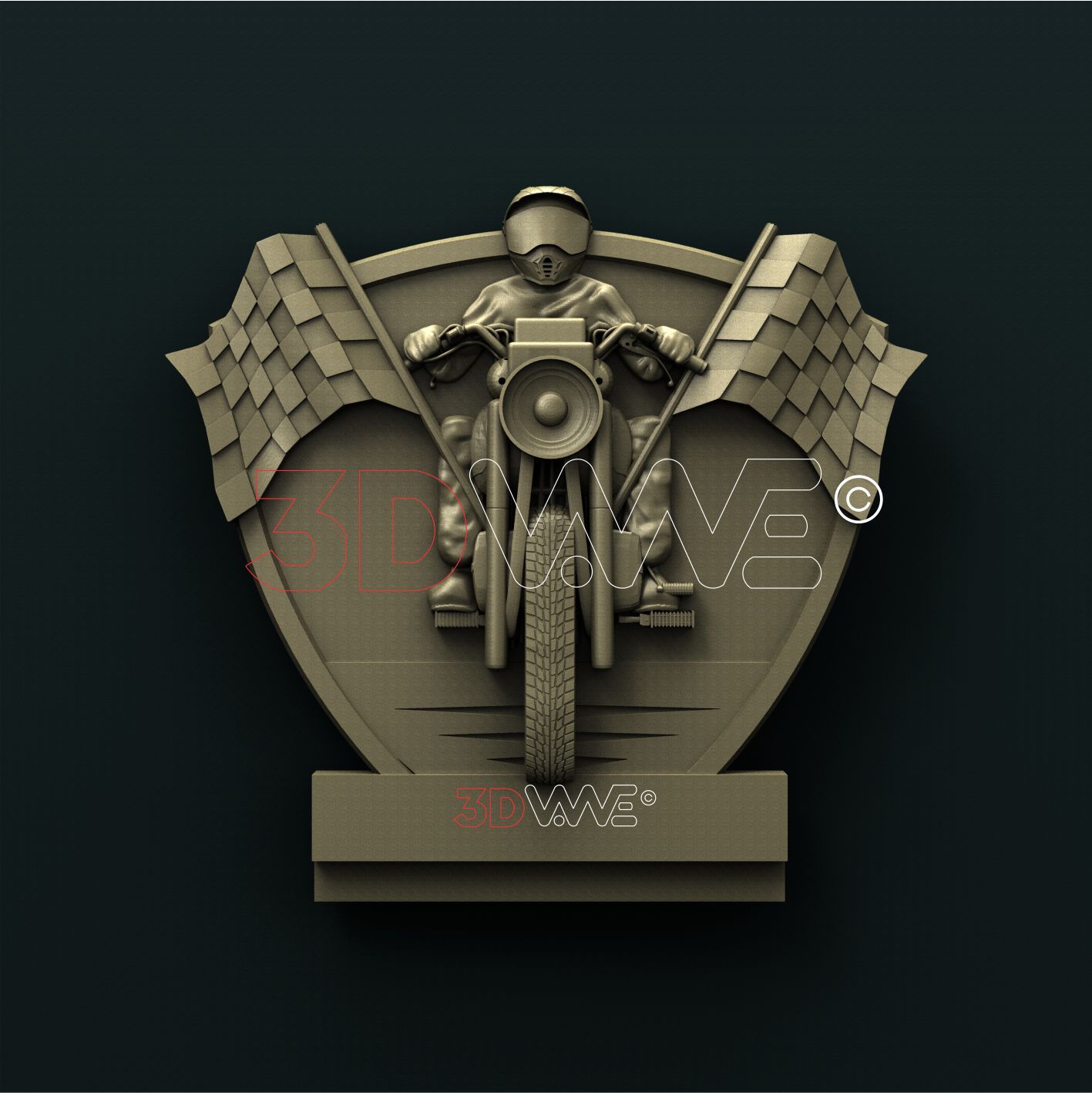 MOTORCYCLE SIGN 3D STL - - 3DWave.us