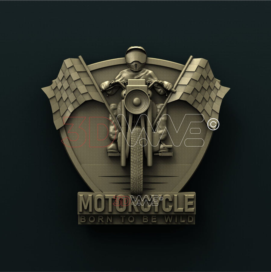 MOTORCYCLE SIGN 3D STL 3DWave